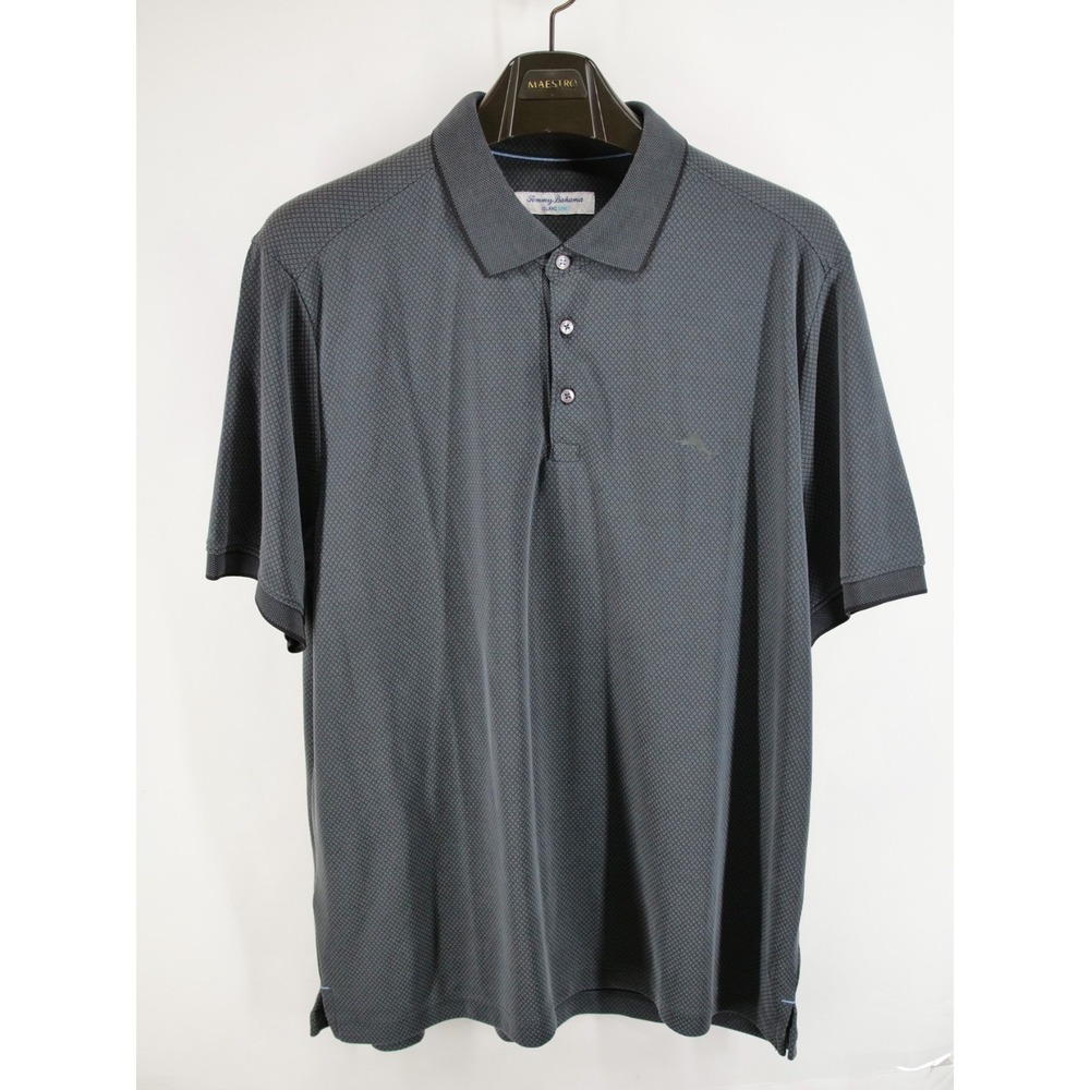 Tommy Bahama Island Zone‎ Polo Shirt Men's XL Gray Long Sleeve Coolmax